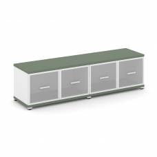 Concept Шкаф 2 широкие секции, 1 ниша CN.STS-123 RMW W Кобо/Белый Бриллиант/Металл Белый/Сатин 1668*