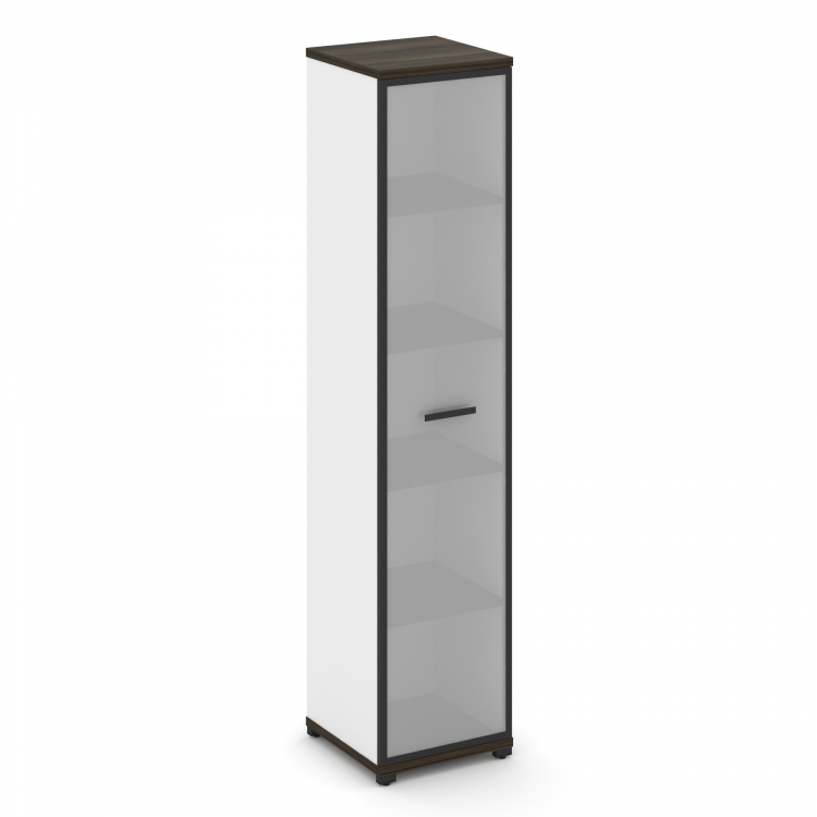 Concept Шкаф 1 узкая секция, 5 ниш CN.STU-518 RMB B Дуб Мали/Белый Бриллиант/Металл Черный/Сатин 420