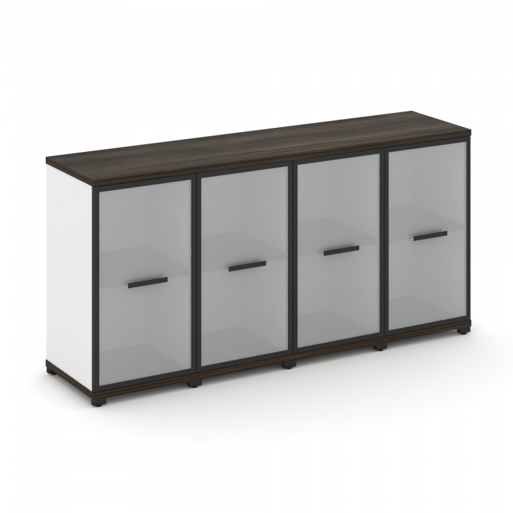 Concept Шкаф 4 узкие секции, 2 ниши CN.STU-243 RMB B Дуб Мали/Белый Бриллиант/Металл Черный/Сатин 16