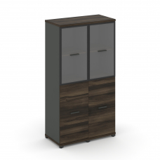 Concept Шкаф 2 узкие секции, 4 ниши CN.STU-422 RPB A Дуб Мали/Антрацит/Металл Антрацит/Прозрачный 83