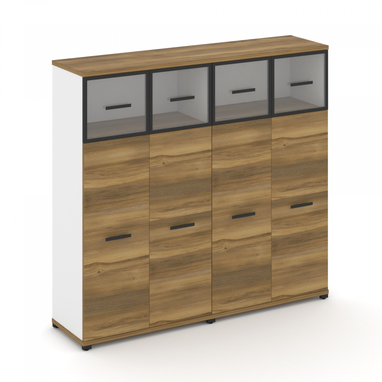 Concept Шкаф 2 широкие секции, 4 ниши CN.STS-424 RPB B Сандал Янтарный/Белый Бриллиант/Металл Черный