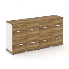 Concept Шкаф 4 узкие секции, 2 ниши CN.STU-242 W Сандал Янтарный/Белый Бриллиант/Металл Белый 1668*4