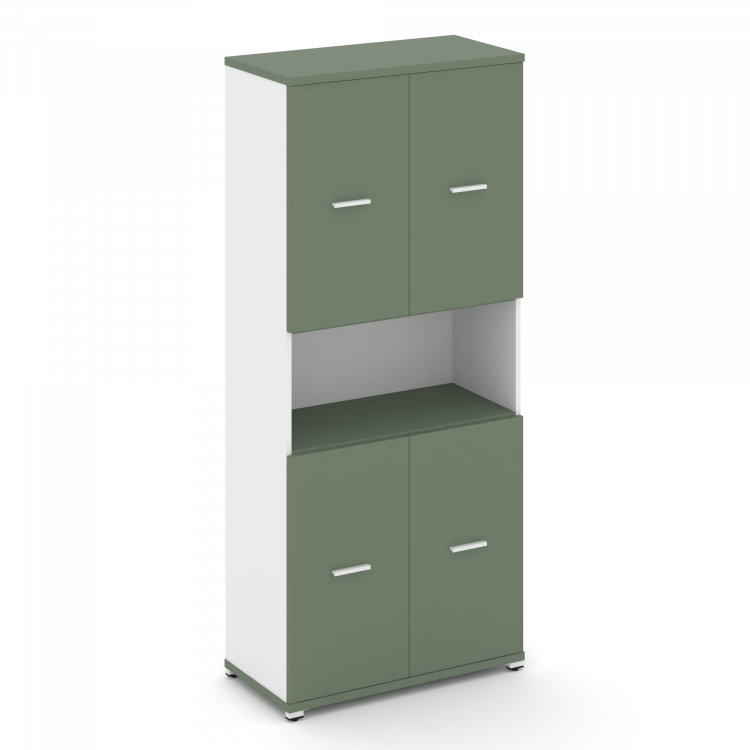 Concept Шкаф 1 широкая секция, 5 ниш CN.STS-513 W Кобо/Белый Бриллиант/Металл Белый 836*420*1922