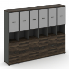 Concept Шкаф 6 узких секций, 5 ниш CN.STU-563 RMB A Дуб Мали/Антрацит/Металл Антрацит/Сатин 2500*420