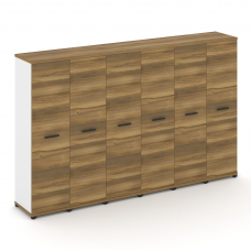 Concept Шкаф 6 узких секций, 4 ниши CN.STU-466 B Сандал Янтарный/Белый Бриллиант/Металл Черный 2500*