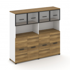 Concept Шкаф 2 широкие секции, 4 ниши CN.STS-425 RPB B Сандал Янтарный/Белый Бриллиант/Металл Черный