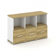 Concept Шкаф 3 узкие секции, 2 ниши CN.STU-231 W Дуб Винченцо/Белый Бриллиант/Металл Белый 1252*420*