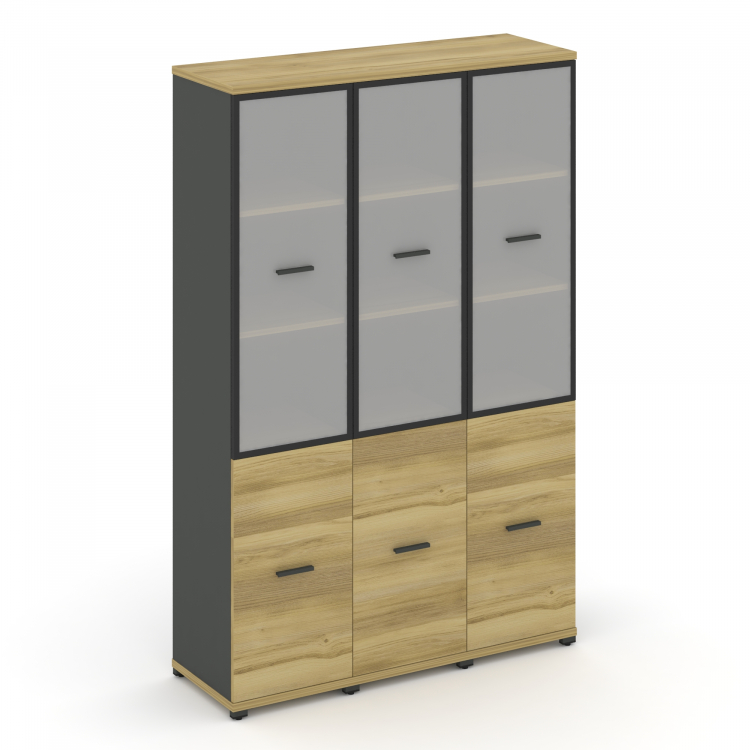 Concept Шкаф 3 узкие секции, 5 ниш CN.STU-532 RMB A Дуб Винченцо/Антрацит/Металл Антрацит/Сатин 1252