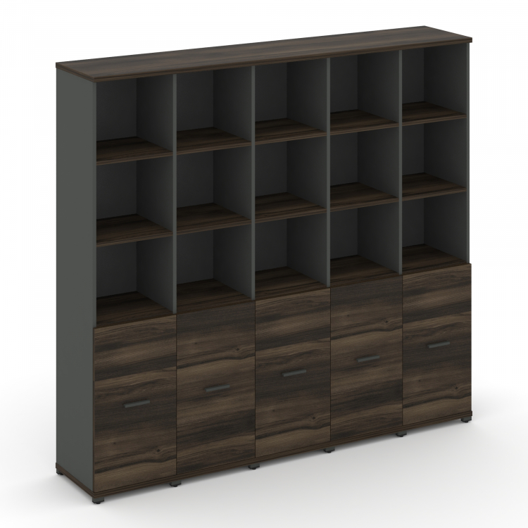 Concept Шкаф 5 узких секций, 5 ниш CN.STU-551 A Дуб Мали/Антрацит/Металл Антрацит 2084*420*1922