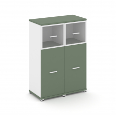 Concept Шкаф 2 узкие секции, 3 ниши CN.STU-324 RPW W Кобо/Белый Бриллиант/Металл Белый/Прозрачный 83