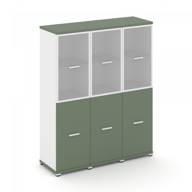 Concept Шкаф 3 узкие секции, 4 ниши CN.STU-432 RMW W Кобо/Белый Бриллиант/Металл Белый/Сатин 1252*42