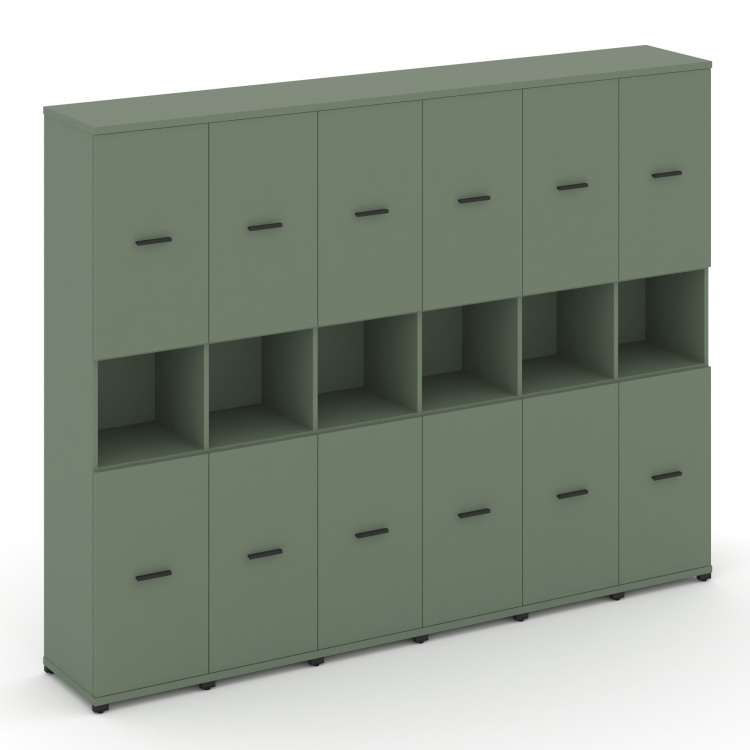 Concept Шкаф 6 узких секций, 5 ниш CN.STU-563 B Кобо/Металл Черный 2500*420*1922