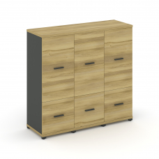 Concept Шкаф 3 узкие секции, 3 ниши CN.STU-332 A Дуб Винченцо/Антрацит/Металл Антрацит 1252*420*1186