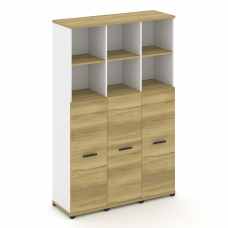 Concept Шкаф 3 узкие секции, 5 ниш CN.STU-534 B Дуб Винченцо/Белый Бриллиант/Металл Черный 1252*420*