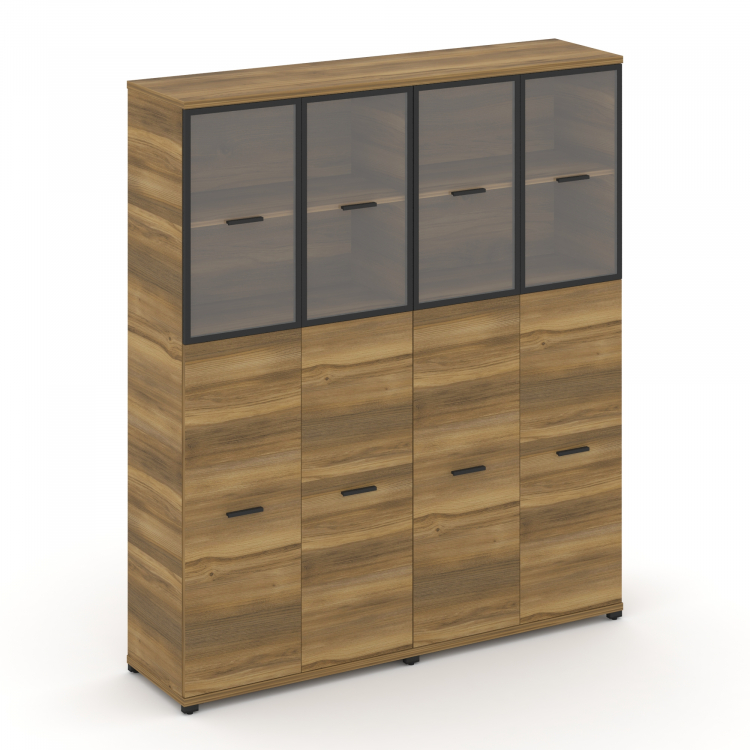 Concept Шкаф 2 широкие секции, 5 ниш CN.STS-525 RPB A Сандал Янтарный/Антрацит/Металл Антрацит/Прозр