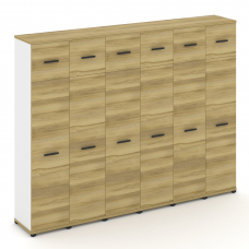 Concept Шкаф 6 узких секций, 5 ниш CN.STU-567 B Дуб Винченцо/Белый Бриллиант/Металл Черный 2500*420*