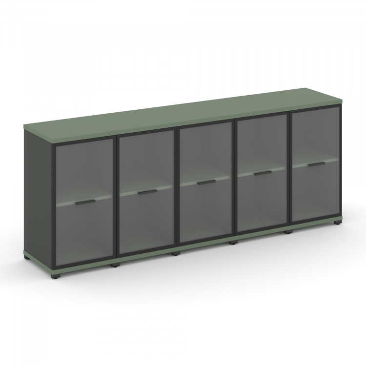 Concept Шкаф 5 узких секций, 2 ниши CN.STU-253 RPB A Кобо/Антрацит/Металл Антрацит/Прозрачный 2084*4