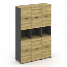 Concept Шкаф 3 узкие секции, 5 ниш CN.STU-533 A Дуб Винченцо/Антрацит/Металл Антрацит 1252*420*1922