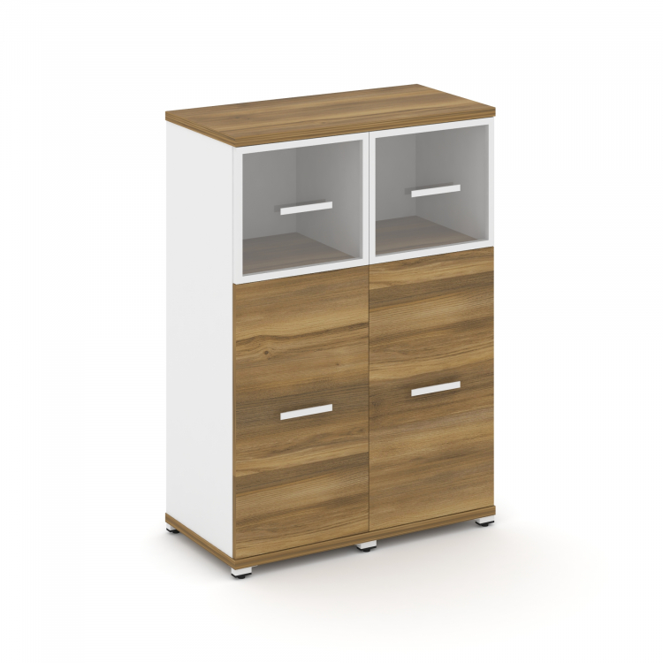 Concept Шкаф 2 узкие секции, 3 ниши CN.STU-324 RPW W Сандал Янтарный/Белый Бриллиант/Металл Белый/Пр