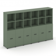 Concept Шкаф 6 узких секций, 4 ниши CN.STU-461 B Кобо/Металл Черный 2500*420*1554