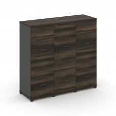 Concept Шкаф 3 узкие секции, 3 ниши CN.STU-332 A Дуб Мали/Антрацит/Металл Антрацит 1252*420*1186