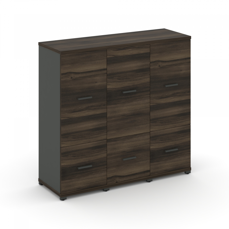 Concept Шкаф 3 узкие секции, 3 ниши CN.STU-332 A Дуб Мали/Антрацит/Металл Антрацит 1252*420*1186