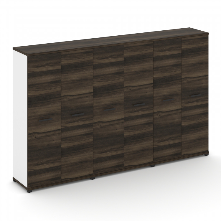 Concept Шкаф 3 широкие секции, 4 ниши CN.STS-436 B Дуб Мали/Белый Бриллиант/Металл Черный 2500*420*1