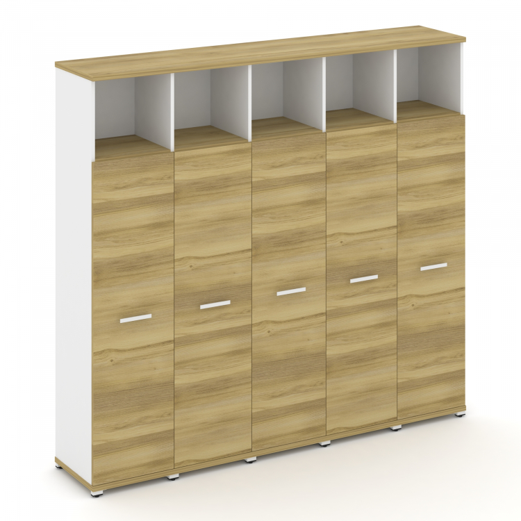 Concept Шкаф 5 узких секций, 5 ниш CN.STU-556 W Дуб Винченцо/Белый Бриллиант/Металл Белый 2084*420*1