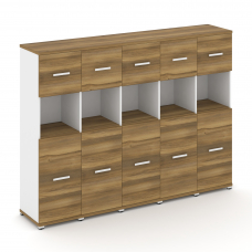 Concept Шкаф 5 узких секций, 4 ниши CN.STU-455 W Сандал Янтарный/Белый Бриллиант/Металл Белый 2084*4