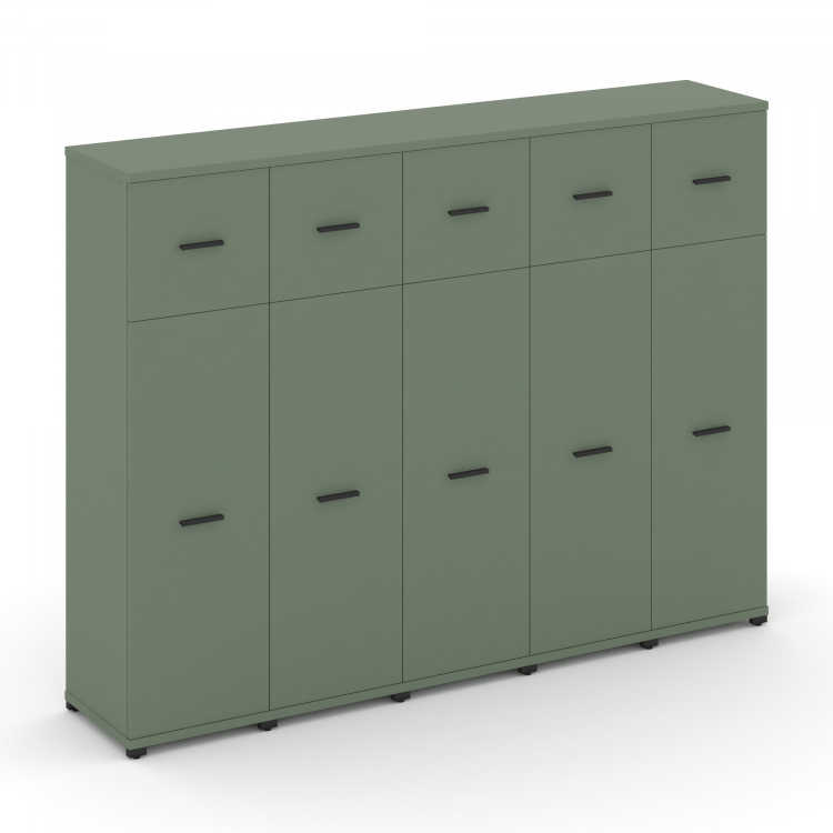 Concept Шкаф 5 узких секций, 4 ниши CN.STU-454 B Кобо/Металл Черный 2084*420*1554