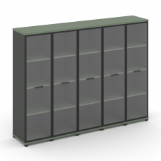 Concept Шкаф 5 узких секций, 4 ниши CN.STU-456 RPB A Кобо/Антрацит/Металл Антрацит/Прозрачный 2084*4