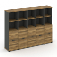 Concept Шкаф 5 узких секций, 4 ниши CN.STU-451 A Сандал Янтарный/Антрацит/Металл Антрацит 2084*420*1