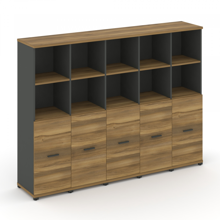 Concept Шкаф 5 узких секций, 4 ниши CN.STU-451 A Сандал Янтарный/Антрацит/Металл Антрацит 2084*420*1