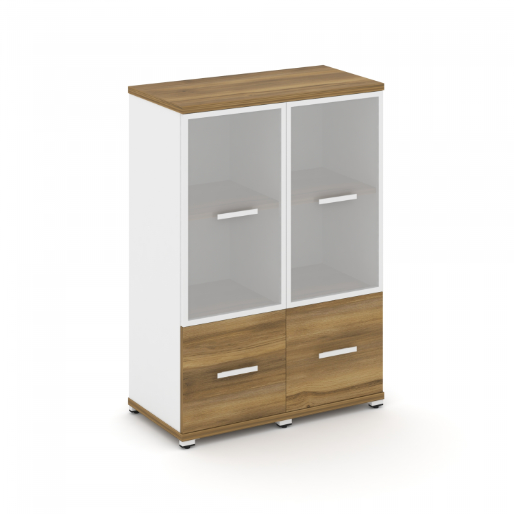 Concept Шкаф 2 узкие секции, 3 ниши CN.STU-322 RMW W Сандал Янтарный/Белый Бриллиант/Металл Белый/Са