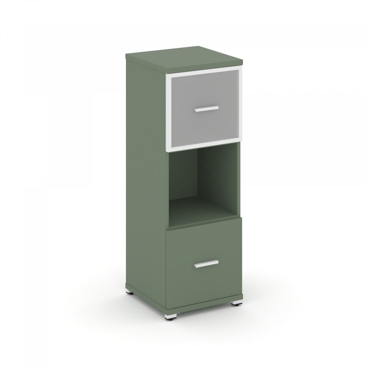 Concept Шкаф 1 узкая секция, 3 ниши CN.STU-315 RMW W Кобо/Металл Белый/Сатин 420*420*1186