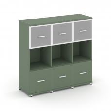 Concept Шкаф 3 узкие секции, 3 ниши CN.STU-335 RMW W Кобо/Металл Белый/Сатин 1252*420*1186