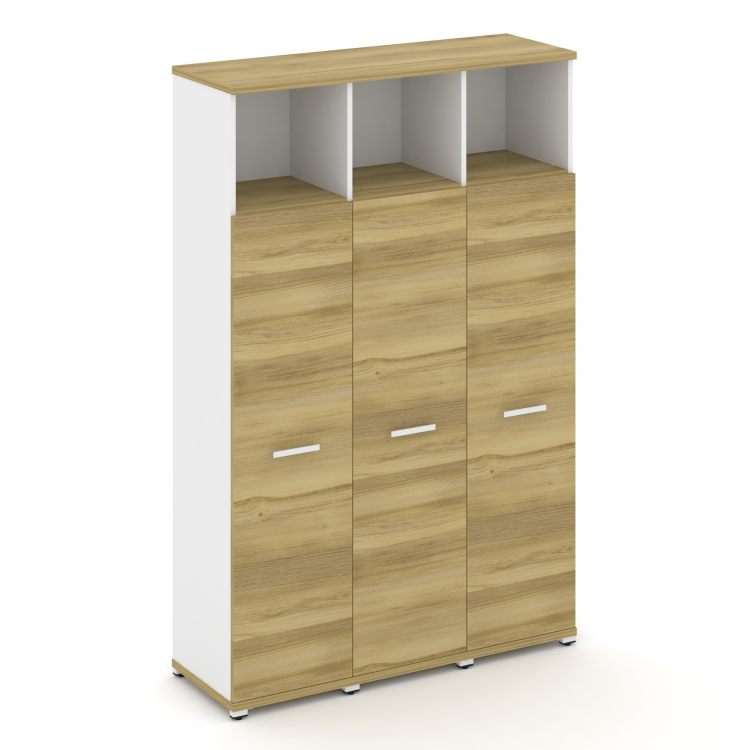 Concept Шкаф 3 узкие секции, 5 ниш CN.STU-536 W Дуб Винченцо/Белый Бриллиант/Металл Белый 1252*420*1