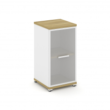 Concept Шкаф 1 узкая секция, 2 ниши CN.STU-213 RMW W Дуб Винченцо/Белый Бриллиант/Металл Белый/Сатин