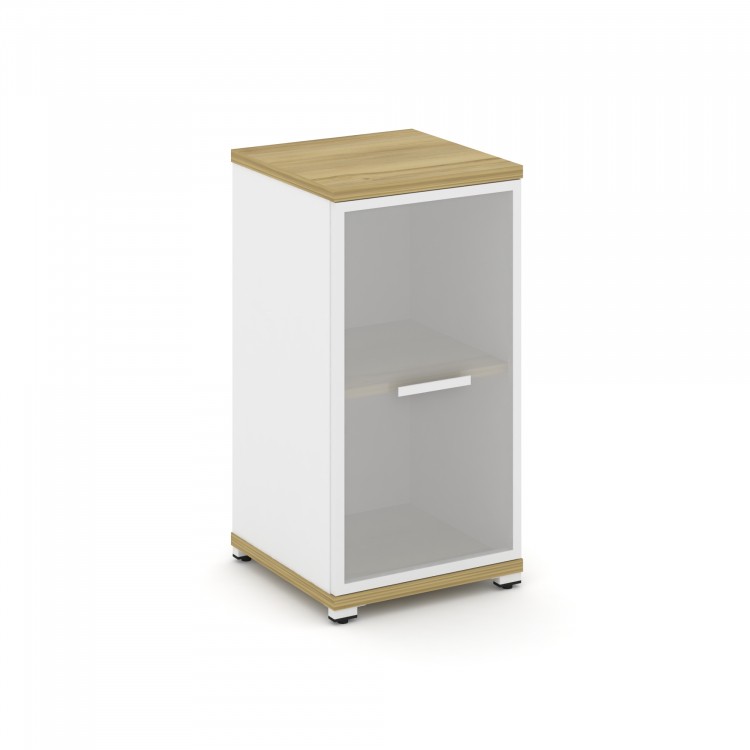 Concept Шкаф 1 узкая секция, 2 ниши CN.STU-213 RMW W Дуб Винченцо/Белый Бриллиант/Металл Белый/Сатин