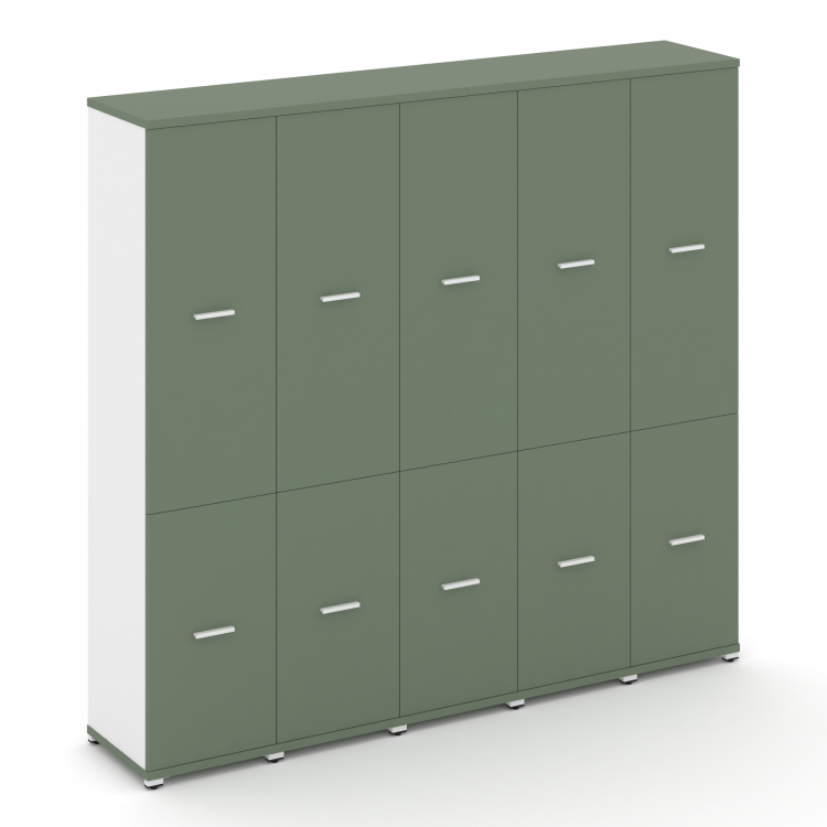 Concept Шкаф 5 узких секций, 5 ниш CN.STU-552 W Кобо/Белый Бриллиант/Металл Белый 2084*420*1922