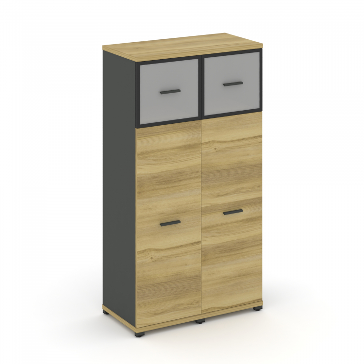 Concept Шкаф 2 узкие секции, 4 ниши CN.STU-424 RMB A Дуб Винченцо/Антрацит/Металл Антрацит/Сатин 836