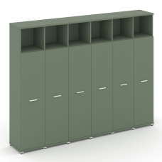 Concept Шкаф 6 узких секций, 5 ниш CN.STU-566 W Кобо/Металл Белый 2500*420*1922