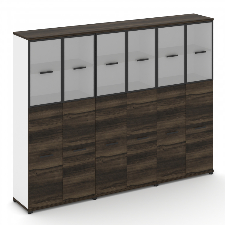 Concept Шкаф 3 широкие секции, 5 ниш CN.STS-535 RMB B Дуб Мали/Белый Бриллиант/Металл Черный/Сатин 2