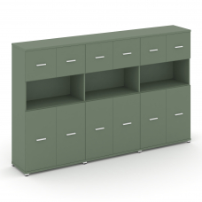 Concept Шкаф 3 широкие секции, 4 ниши CN.STS-435 W Кобо/Металл Белый 2500*420*1554