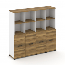 Concept Шкаф 4 узкие секции, 4 ниши CN.STU-441 B Сандал Янтарный/Белый Бриллиант/Металл Черный 1668*