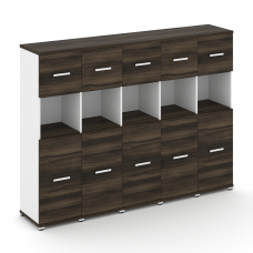 Concept Шкаф 5 узких секций, 4 ниши CN.STU-455 W Дуб Мали/Белый Бриллиант/Металл Белый 2084*420*1554