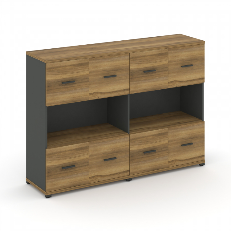 Concept Шкаф 2 широкие секции, 3 ниши CN.STS-325 A Сандал Янтарный/Антрацит/Металл Антрацит 1668*420