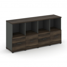 Concept Шкаф 4 узкие секции, 2 ниши CN.STU-241 A Дуб Мали/Антрацит/Металл Антрацит 1668*420*818