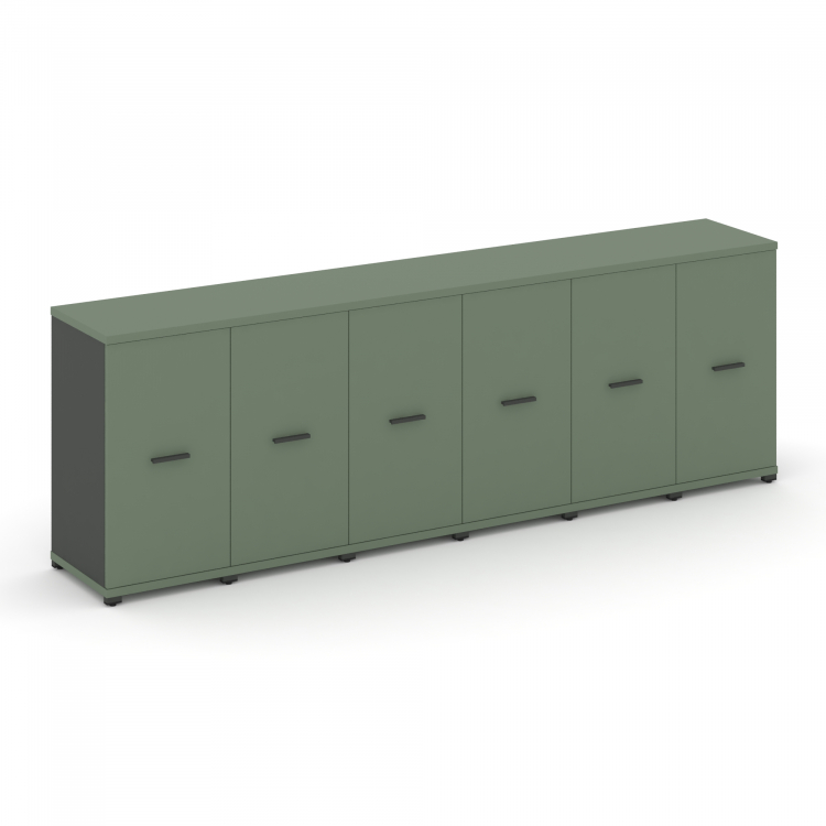 Concept Шкаф 6 узких секций, 2 ниши CN.STU-263 A Кобо/Антрацит/Металл Антрацит 2500*420*818