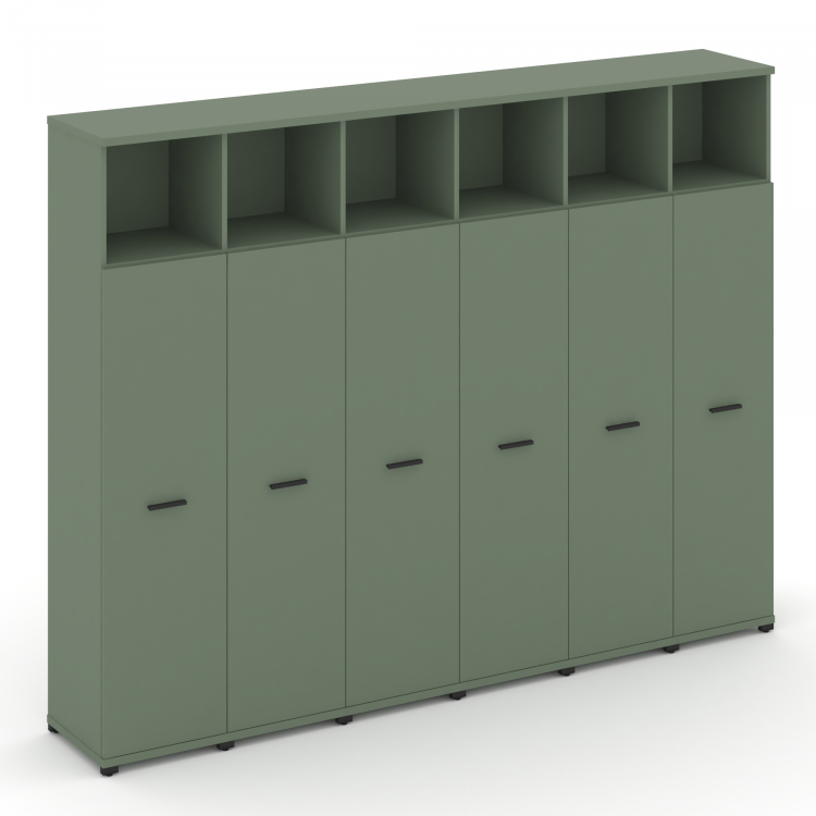 Concept Шкаф 6 узких секций, 5 ниш CN.STU-566 B Кобо/Металл Черный 2500*420*1922